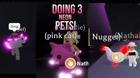 Doing 3 Neon Pets In Adopt Me Roblox Youtube