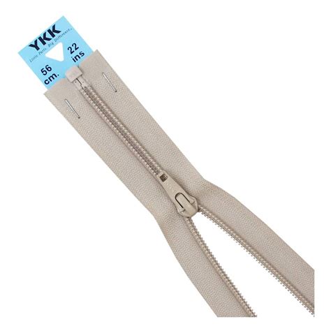 Ykk Dark Beige Nylon Open End Zip 56cm Hobbycraft