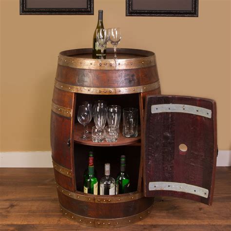 Half wine barrel 2 door cabinet w/ shelf barrelmastersshop. Wine Barrel Cabinet | Wayfair