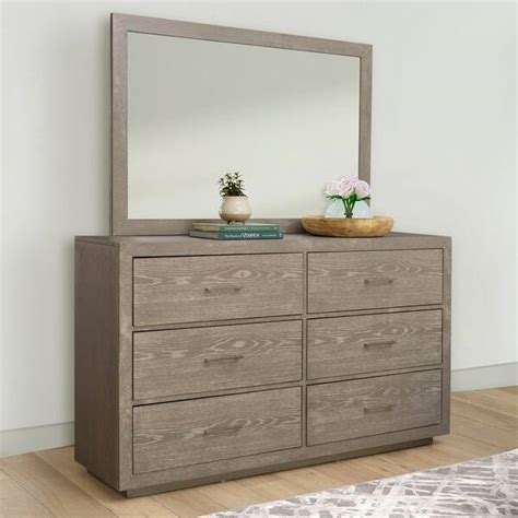 Abbyson Canterbury Solid Wood 6 Drawer Dresser And Mirror Bed Bath