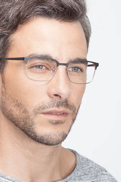 Manchester Rectangle Black Silver Frame Eyeglasses Eyebuydirect In 2021 Mens Glasses Mens
