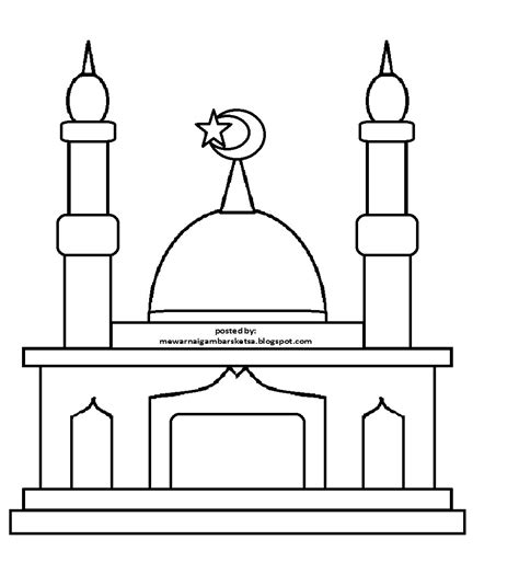Mewarnai Gambar Mewarnai Gambar Sketsa Masjid 20