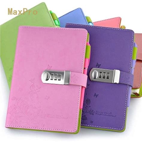 2016 Lock Password Diary Books Notebook Vintage Creative Pu Leather