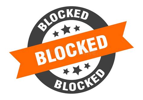 Blocked Sign Blocked Round Ribbon Sticker Blocked Stock Vector