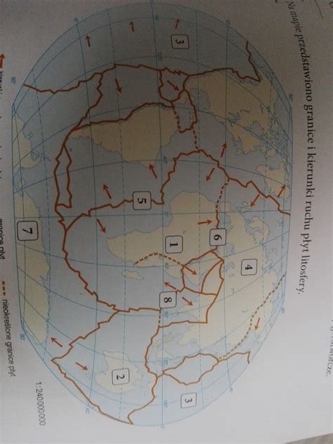 Na Mapie Pokazano Płyty Litosfery - na mapie przedstawiono granice i kierunki ruchu płyt litosfery podaj