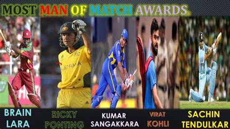 Players With Most Man Of The Match Awards In Cricket Youtube