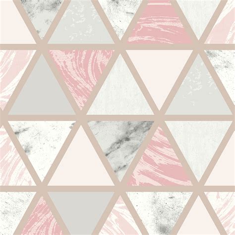 Marble Geo Pink And Grey Wallpaper