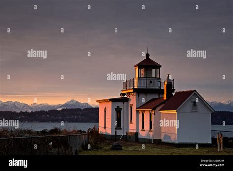 Washington West Point Lighthouse In Seattles Discovery Park At