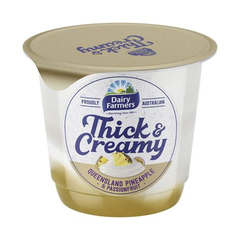 Buy Dairy Farmers Thick And Creamy Yoghurt Pineapple Passionfruit 140g