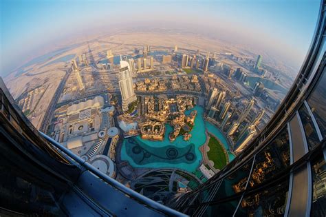 Burj Khalifa Fisheye View This Awesome View Over Dubai Was Taken From