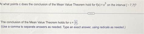 Solved At What Points C Does The Conclusion Of The Mean Chegg