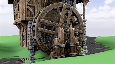 3d Medieval Watermill Model Turbosquid 1475464