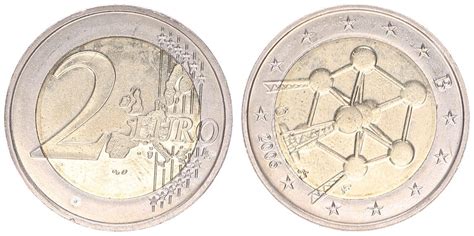 2 Euro Stempeldrehung 2 € Münze Belgien 2006 Atomium Stempeldrehung