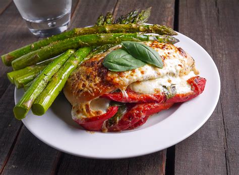 Hasselback chicken is ready in 30 minutes! Roasted Red Pepper Mozzarella and Basil Stuffed Chicken ...