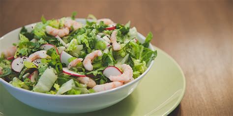 Salade de crevettes nordiques sauce mayo-lime