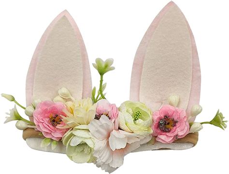 Bunny Headband Ear Easter Baby Girls Flower Crown Spring Bunny