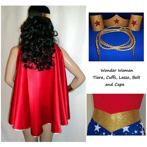 Wonder Woman Costume Accessories Set 6 Items Tiara Cuffs