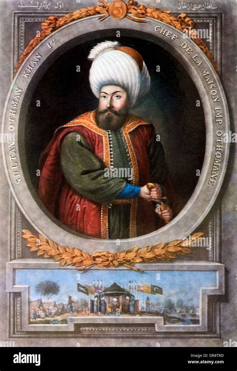 Ottoman Turkish Sultan Osman I Othman I Or Osman Gazi Portrait Painting Stock Photo