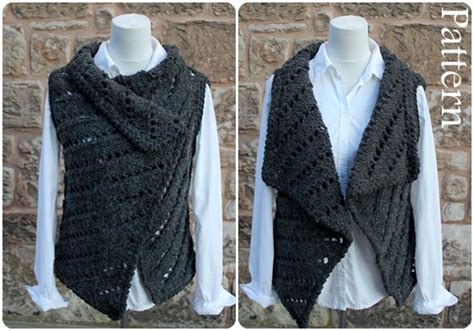 knitting pattern jet wrap sleeveless jacket pattern cardigan etsy in 2020 jacket pattern