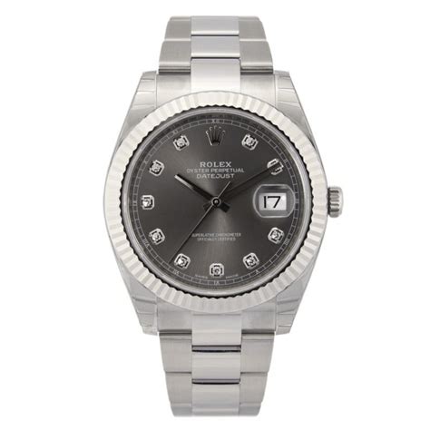 Rolex Datejust 41 Rhodium Diamond Dial 126334 Global Watch Shop