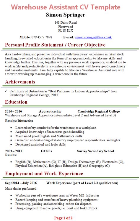 Overall, more than half of companies still expect. warehouse-assistant-cv