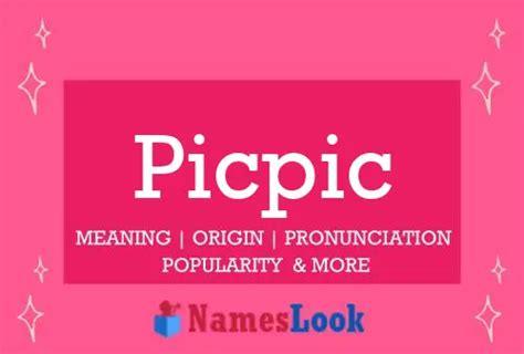 Picpic Meaning Pronunciation Origin And Numerology Nameslook