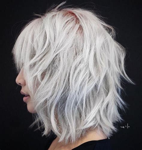 2022 Popular Gorgeous Wavy White Shag Haircuts