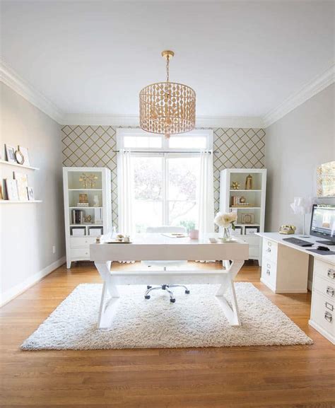 One Room Challenge White And Gold Home Office Reveal