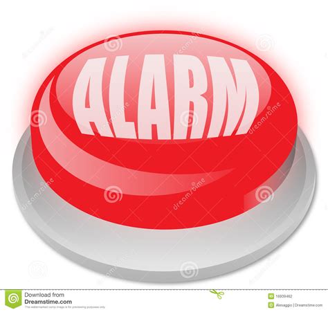 Our technology powers the connected home, making life safer, smarter and more efficient. Alarm button stock vector. Illustration of angle, glowing ...
