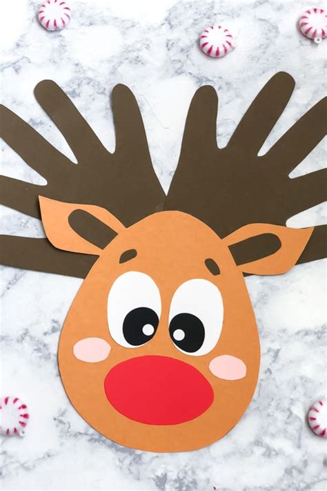 Handprint Reindeer Craft For Kids Free Template Reindeer Craft