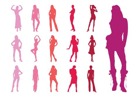 Fashion Models Silhouettes Collection Download Free Vector Art Stock