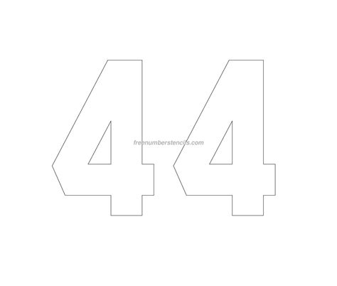 Free Jersey Printable 44 Number Stencil