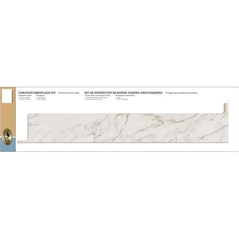 Hampton Bay Laminate End Splash Kit In Anzio Marble With Waterfall Edge