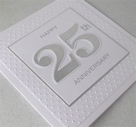 Handmade 25th Silver Wedding Anniversary Card Congratulations Etsy