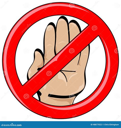 Hand Cartoon Style Stop Banned Vector Illustration