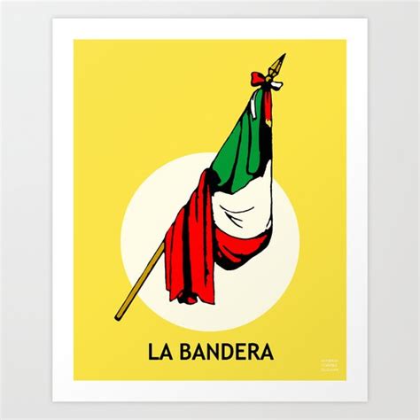 La Bandera Mexican Loteria Card Art Print By Minervatg Society6