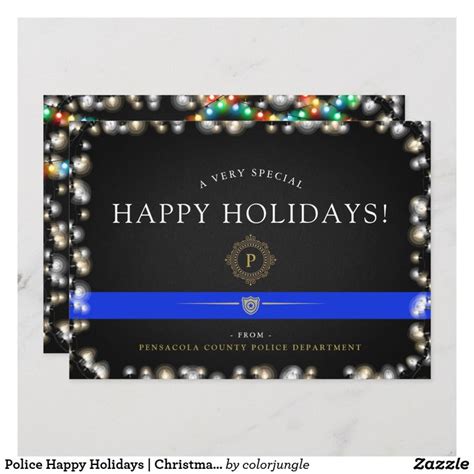 Police Happy Holidays Christmas Style Custom Holiday Card Zazzle