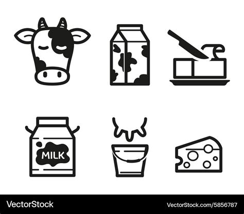 Dairy Icons Royalty Free Vector Image Vectorstock