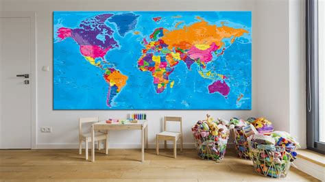 Les décorations au design de carte du monde sont désormais incontournables. Mappemonde tableau - Carte du monde - World map | Original Map