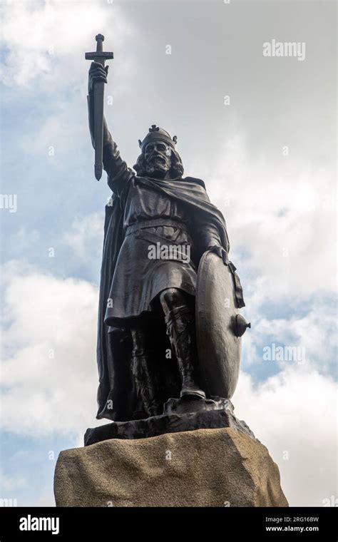 Statue Monument Of King Alfred The Great In The Hampshire City Of