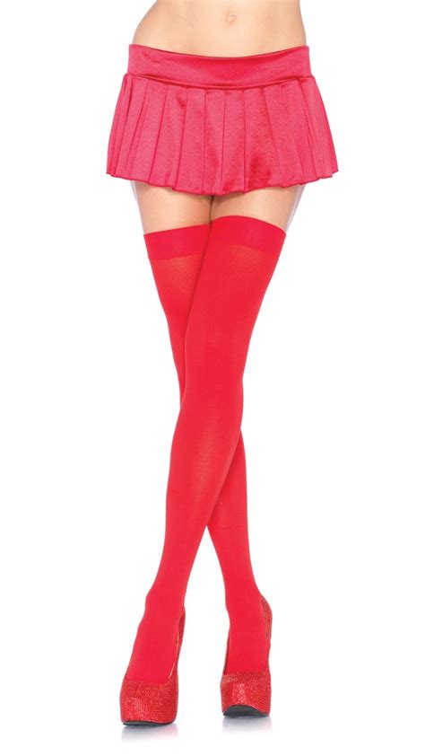 Red Sexy Sheer Top Thigh High Stocking Plus 1x 2x La1001rdpl