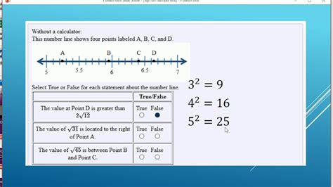 Estimate Square Roots On A Number Line Youtube