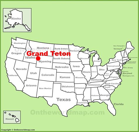 Grand Teton Location On The Us Map