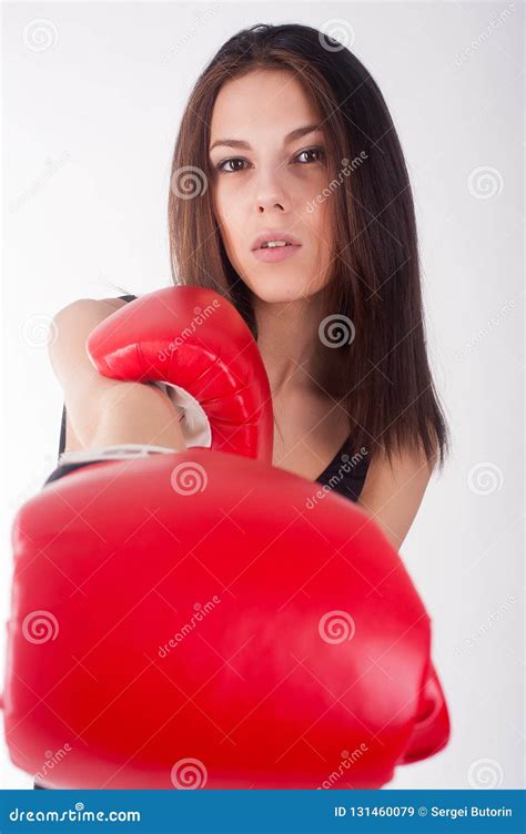 Pretty Girl With Boxing Gloves Stock Image Image Of Boxing Fighter