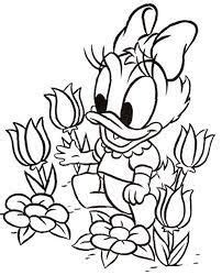 Beb Daisy Duck Con Flor Para Colorear Imprimir E Dibujar