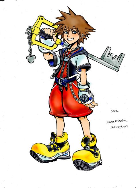 Sora Kingdom Hearts Drawing Coloured By Photoshop By Dianakristina On