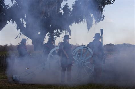 A Reenactment Of The Battle Of New Orleans In The War Of 1812