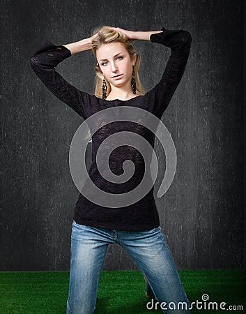 Nice Blonde Sitting On Knees Royalty Free Stock Photo Image 33768595