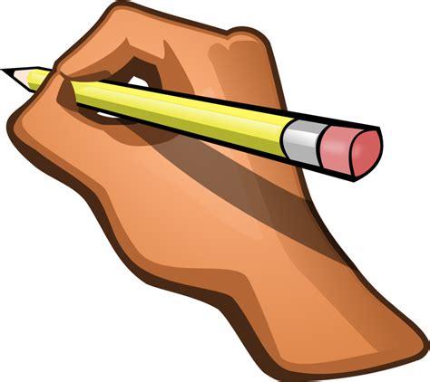 Hand Holding A Pencil Corrected Pencil Tip Openclipart