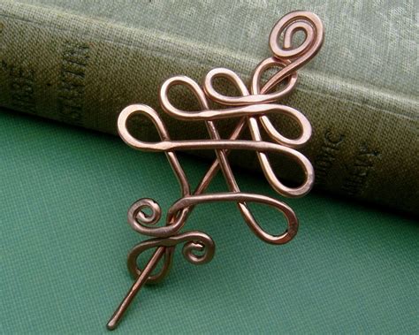 little celtic tree copper shawl pin scarf pin brooch for etsy shawl pins wire wrapped